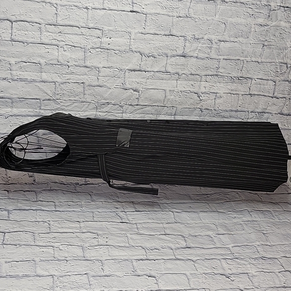 Black and White Pinstripe Button Up Midi Dress Size 3 - Picture 4 of 8